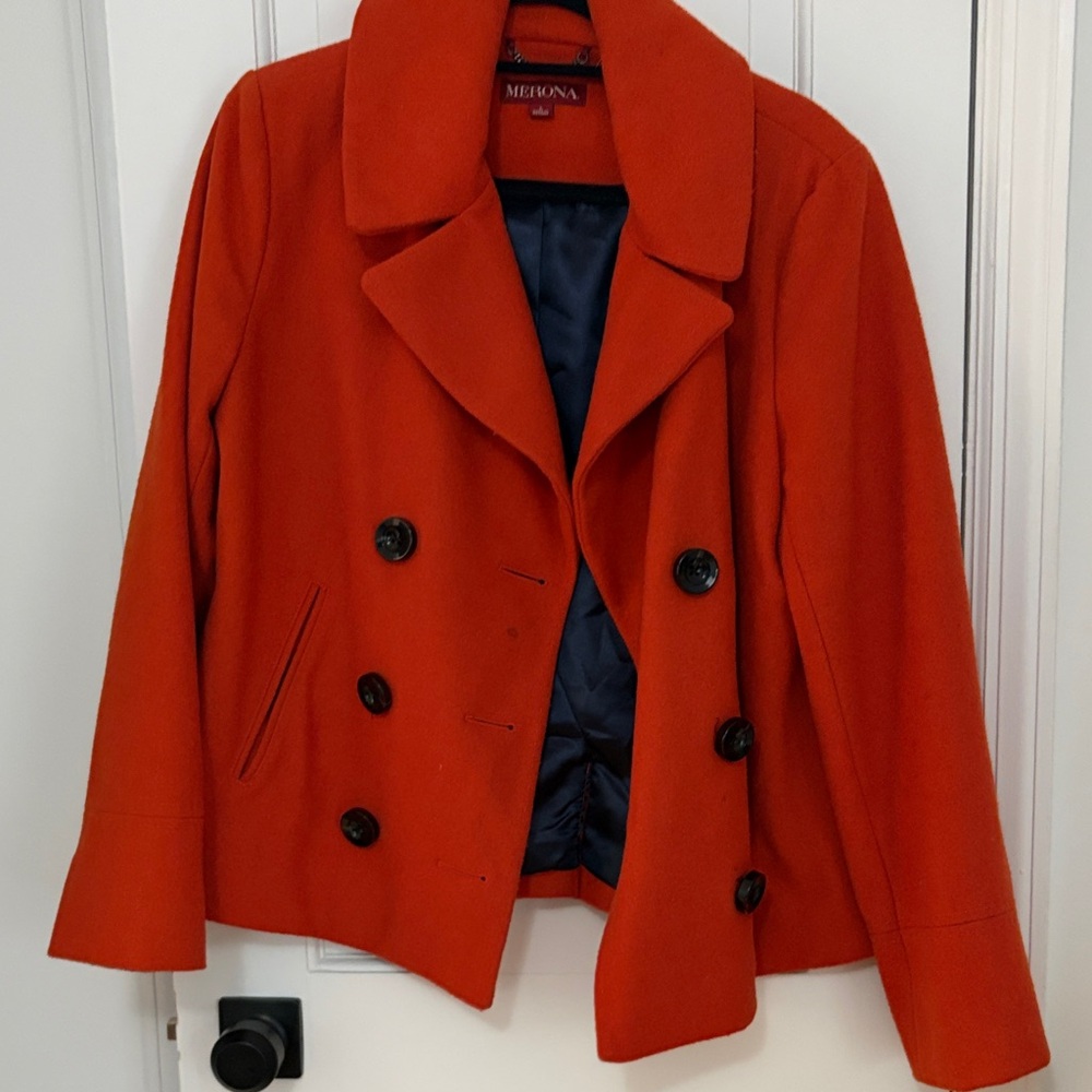 Merona Women's Vibrant Orange Peacoat